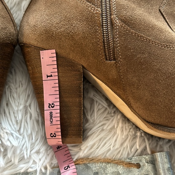 Anthropologie Howsty Marci Fringe ankle boots sz 40 brown tan/suede tassel - Picture 6 of 10